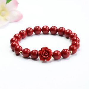 For When You Need Gentle Warmth | Cinnabar Rose Calm Bracelet | AetherFate