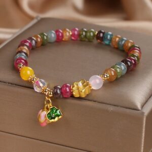 For When You Need Quiet Presence | Tourmaline Lotus Seedpod Wisdom Bracelet | AetherFate
