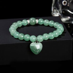 For When You Need Quiet Presence | Various Crystal Green Aventurine Love Heart Balance Bracelet | AetherFate