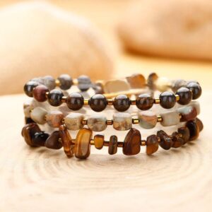 For When You Need Quiet Warmth | Bronzite Emperor Stone Tiger Eye Determination?Triple Wrap Bracelet | AetherFate