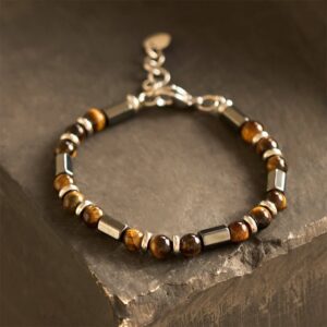 For When You Need Steady Focus — Tiger Eye & Hematite Bracelet | AetherFate