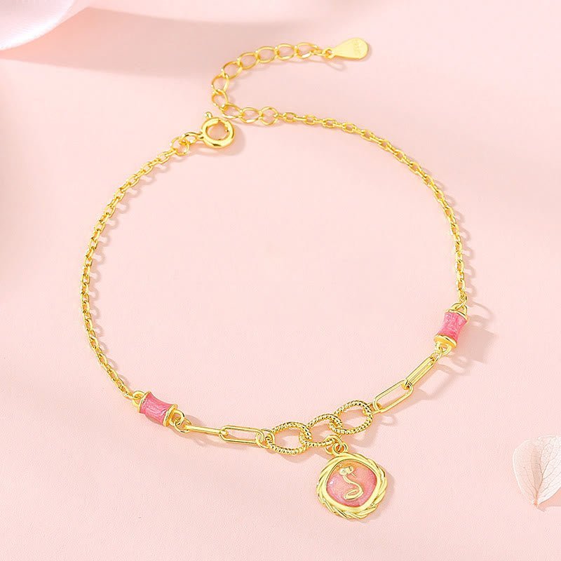 For When You Need Gentle Focus | Sterling Silver Year Of The Snake Golden Snake Bracelet Necklace Pendant | AetherFate - Image 6