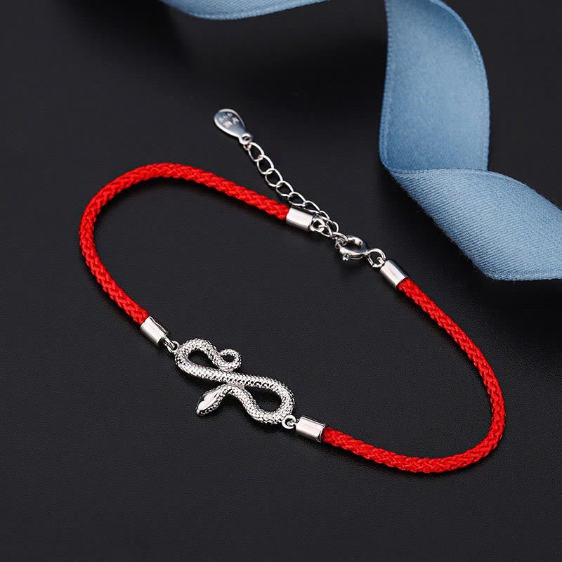 For When You Need Gentle Focus | 999 Sterling Silver Year Of Snake Red String Braided Bracelet | AetherFate