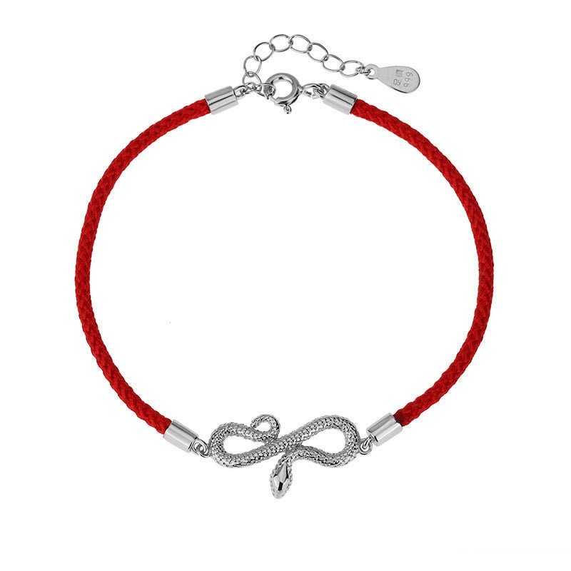 For When You Need Gentle Focus | 999 Sterling Silver Year Of Snake Red String Braided Bracelet | AetherFate - Image 7