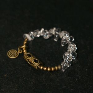 For When You Need Quiet Connection | Irregular White Crystal Copper Clarity Bracelet | AetherFate