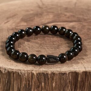 For When You Need Quiet Warmth | Gold Sheen Obsidian Black Tourmaline Bracelet | AetherFate