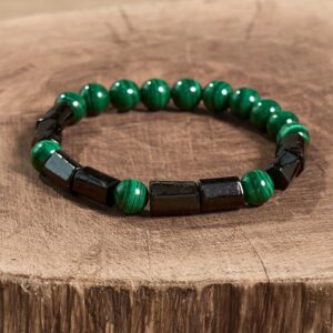 For When You Need Quiet Shield — Tourmaline & Malachite Bracelet | AetherFate