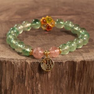 Soft Joy, Worn Daily. Strawberry Quartz Bracelet by AetherFate
