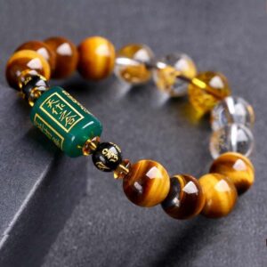 For When You Need Quiet Warmth | Chinese Tiger Eye White Crystal Courage Bracelet | AetherFate