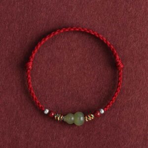 For When You Need Quiet Wisdom | Hetian Jade Gourd Braided Bracelet Anklet | AetherFate