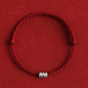 For When You Need Gentle Focus | Sterling Silver Beads Braided Bracelet Anklet | AetherFate