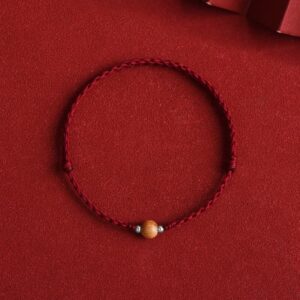 For When You Need Quiet Grounding | Peach Wood Bead Braided Bracelet Anklet | AetherFate