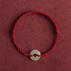 For When You Need Quiet Wisdom | Hetian Jade Peace Buckle Braided Bracelet Anklet | AetherFate