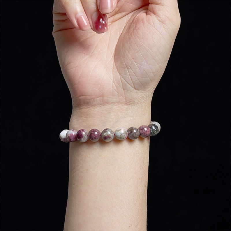 Buddha Stone Plum Blossom Tourmaline Balance Bracelet | AetherFate - Image 3