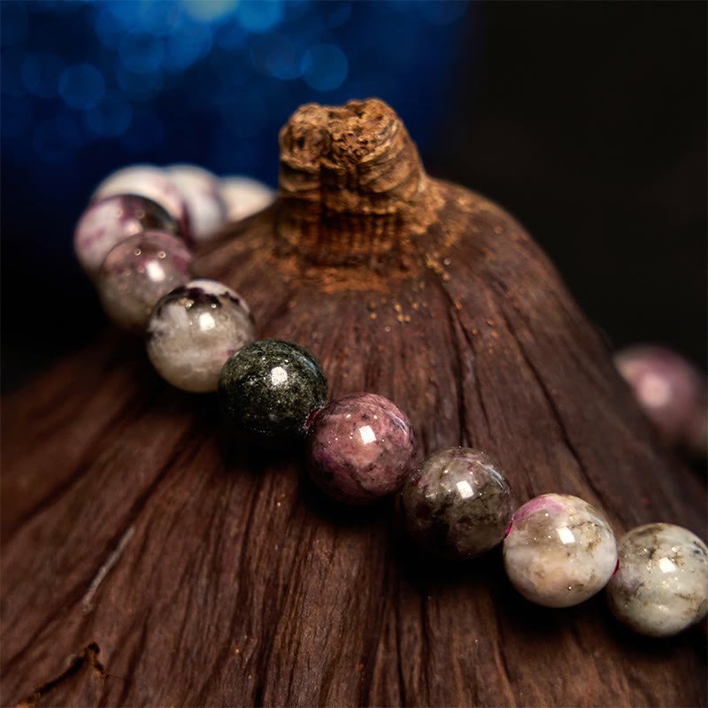 Buddha Stone Plum Blossom Tourmaline Balance Bracelet | AetherFate - Image 8