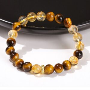 Steady Focus, Worn Daily. Tiger Eye & Citrine Bracelet by AetherFate