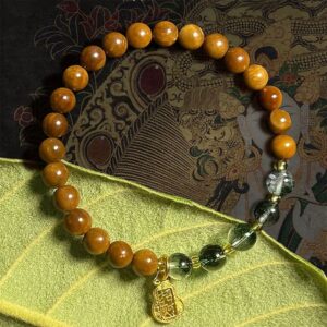 Gentle Clarity, Worn Daily. Rutilated Quartz & Citrine Bracelet by AetherFate