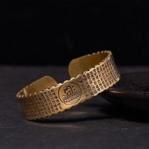 For When You Need Quiet Connection | Great Compassion Mantra Copper Brass Self Care Bracelet Bangle | AetherFate
