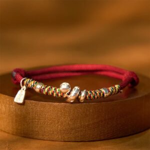 For When You Need Gentle Focus | 999 Sterling Silver Year Of Snake Red String Happiness Braided Bracelet | AetherFate