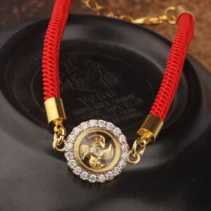For When You Need Quiet Connection | Red String Copper Brass Rotatable Windmill Feng Sheng Shui Qi Braided Bracelet | AetherFate
