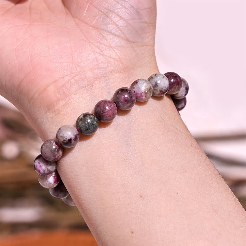 Buddha Stone Plum Blossom Tourmaline Balance Bracelet | AetherFate - Image 2