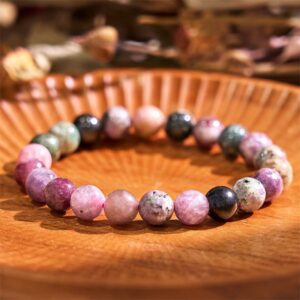 Buddha Stone Rainbow Tourmaline Positive Bracelet | AetherFate