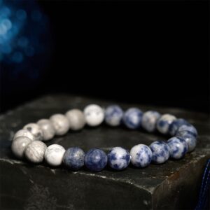 For When You Need Gentle Serenity | Sodalite Picasso Jasper White Turquoise Intuition Bracelet | AetherFate