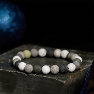 For When You Need Gentle Serenity | White Turquoise Picasso Jasper Green Calcite Blessing Bracelet | AetherFate