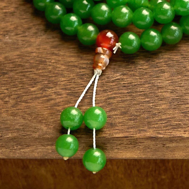 🔮 For When You Need Quiet Wisdom | 108 Mala Beads Cyan Jade Bracelet | AetherFate - Image 6