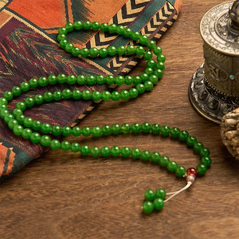 🔮 For When You Need Quiet Wisdom | 108 Mala Beads Cyan Jade Bracelet | AetherFate - Image 7