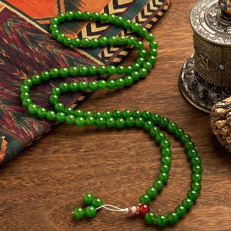 🔮 For When You Need Quiet Wisdom | 108 Mala Beads Cyan Jade Bracelet | AetherFate - Image 8