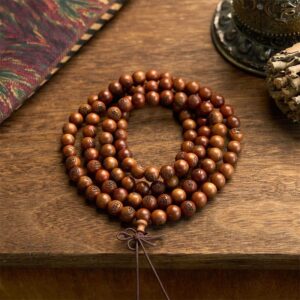 🔮 For When You Need Quiet Warmth | 108 Mala Beads Lightning Struck Jujube Wood The Golden Light Mantra Bracelet | AetherFate