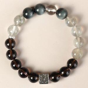 Rutilated Quartz & Obsidian Bracelet | Your Quiet Daily Anchor for Gentle Clarity | AetherFate