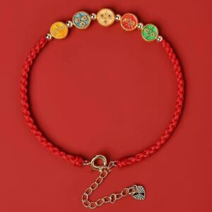 For When You Need Gentle Focus | Red String Sterling Silver Five Ways God Of Connection Bracelet | AetherFate
