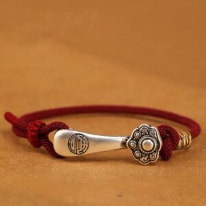 For When You Need Gentle Focus | 999 Sterling Silver Ruyi Stick String Braided Bracelet | AetherFate