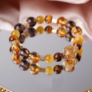 Steady Focus, Worn Daily. Tiger Eye & Citrine Bracelet by AetherFate