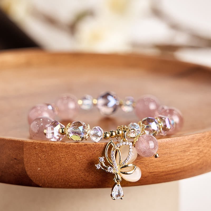 Soft Joy, Worn Daily. Strawberry Quartz Bracelet by AetherFate - Image 7