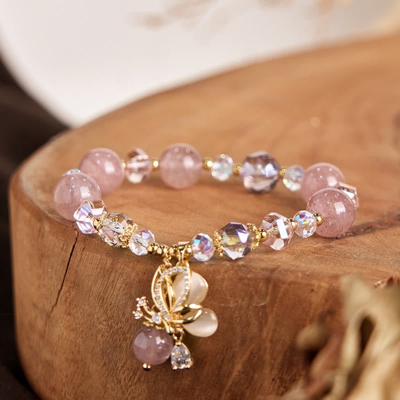Soft Joy, Worn Daily. Strawberry Quartz Bracelet by AetherFate - Image 5
