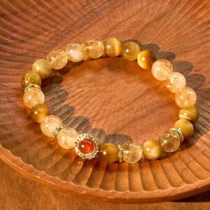 For When You Need Quiet Warmth | Citrine Tiger Eye Red Agate Generosity Bracelet | AetherFate