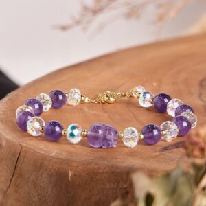 For When You Need Quiet Calm | Amethyst Wealth-attuned Crystal Balance Bracelet | AetherFate