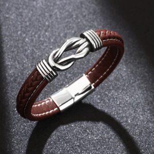 For When You Need Quiet Presence | Fashion Titanium Steel Leather Strengthen Bracelet | AetherFate