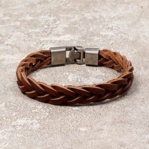 For When You Need Quiet Presence | Vintage Leather Braided Buckle Strength Bracelet | AetherFate