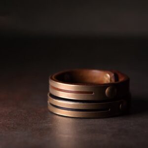 For When You Need Quiet Connection | Vintage Leather Copper Brass Balance Bangle Bracelet | AetherFate