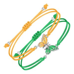 For When You Need Quiet Presence | 2Pcs Handmade Braided Rope Butterfly Freedom Bracelet | AetherFate