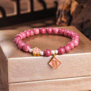 For When You Need Quiet Presence | Rhodonite Peach Blossom Loving Bracelet | AetherFate