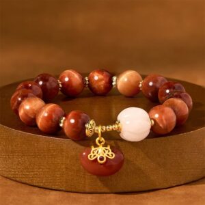 For When You Need Quiet Warmth | Red Tiger Eye Pumpkin Calm Bracelet | AetherFate