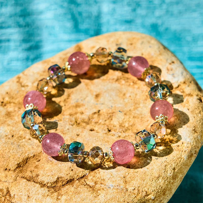 Strawberry Quartz & Crystal Bracelet | Your Quiet Daily Anchor for Soft Joy | AetherFate - Image 10