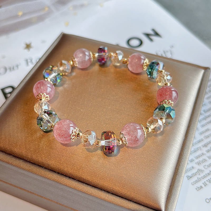 Strawberry Quartz & Crystal Bracelet | Your Quiet Daily Anchor for Soft Joy | AetherFate - Image 9