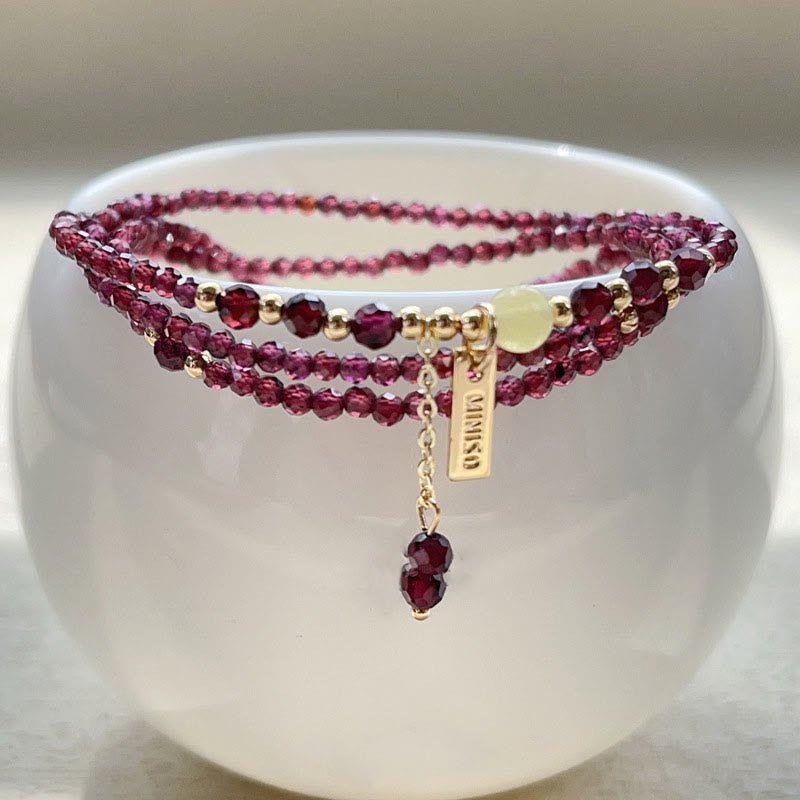 Quiet Resolve, Worn Daily. Garnet Bracelet by AetherFate - Image 2