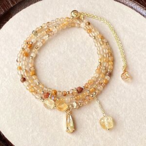 For When You Need Gentle Optimism | Citrine Beads Pleasure Multi Layer Bracelet | AetherFate